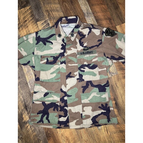 Vintage Army Fatigue Jacket Camo Military Size Small Short - Picture 4 of 5